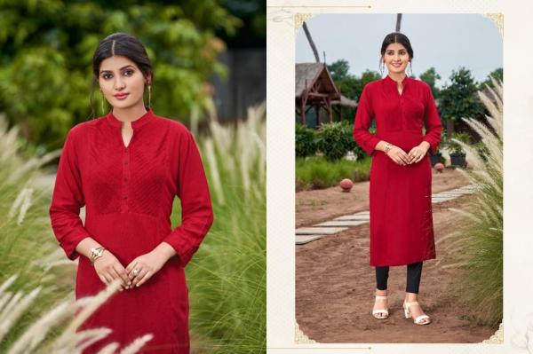 Poonam Smit Pintex Ethnic Wear Rayon Designer Kurti Collection